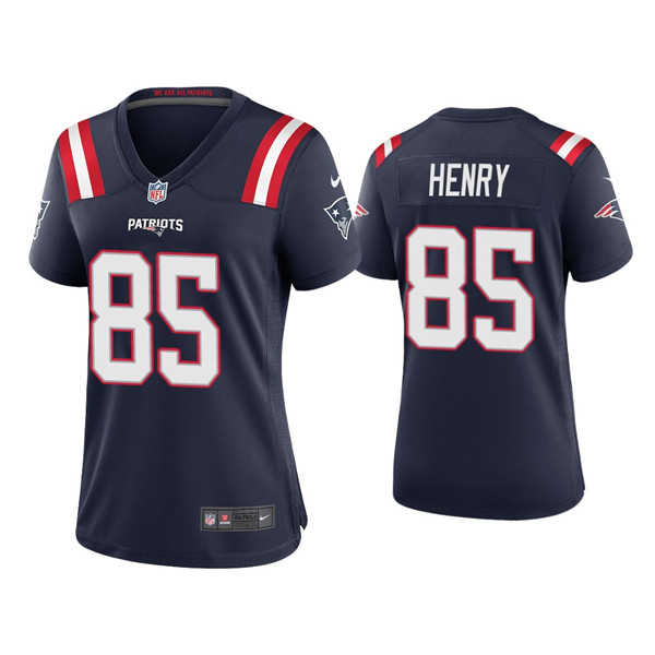 Personalized Women’s New England Patriots #85 Hunter Henry Navy Untouchable Limited Stitched Jersey