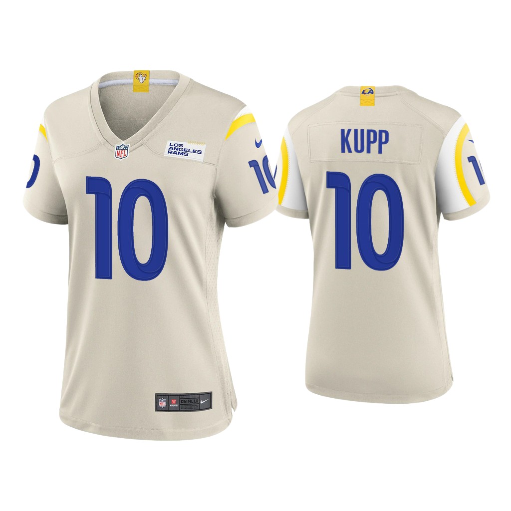 Personalized Women’s Los Angeles Rams #10 Cooper Kupp Bone Untouchable Limited Stitched Jersey(Run Small)