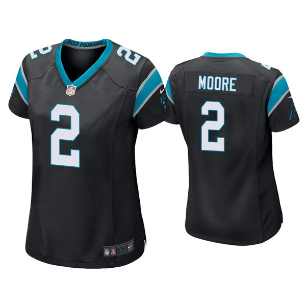 Personalized Women’s Carolina Panthers #2 D.J Moore Black Untouchable Limited Stitched NFL Jersey(Run Small)
