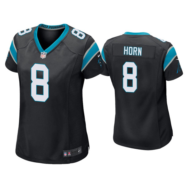 Personalized Women’s Carolina Panthers #8 Jaycee Horn Black Untouchable Limited Stitched NFL Jersey(Run Small)