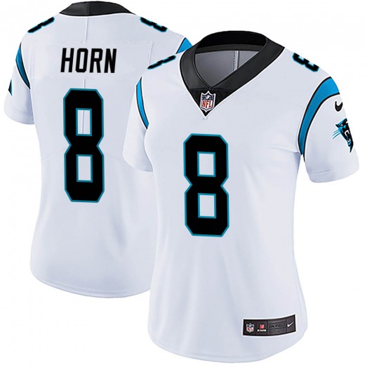 Personalized Women’s Carolina Panthers #8 Jaycee Horn White Untouchable Limited Stitched NFL Jersey(Run Small)