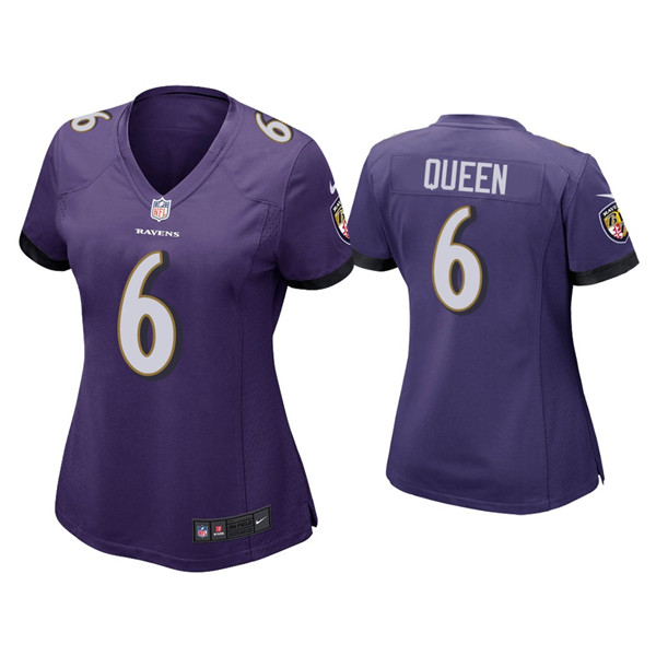 Personalized Women’s Baltimore Ravens #6 Patrick Queen Purple Untouchable Limited Football Jersey(Run Small)