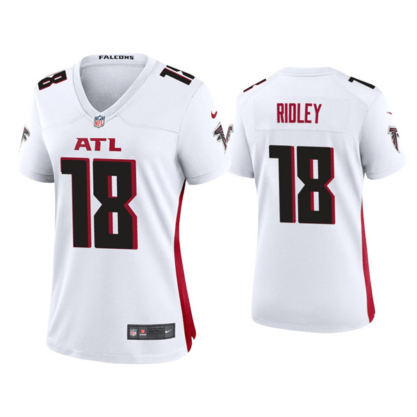 Personalized Women’s Atlanta Falcons #18 Calvin Ridley New White Stitched Jersey(Run Small)