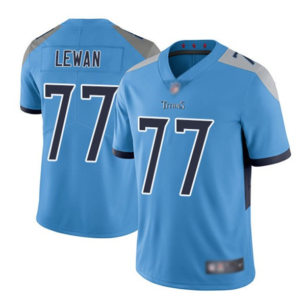 Personalized Youth Tennessee Titans #77 Taylor Lewan Light Blue Untouchable Limited Stitched Jersey