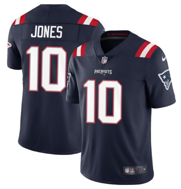 Personalized Youth New England Patriots #10 Mac Jones 2021 Navy Untouchable Limited Stitched Jersey