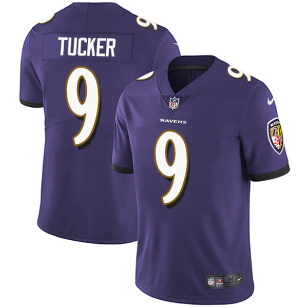 Personalized Youth Baltimore Ravens #9 Justin Tucker Purple Untouchable Limited Stitched Jersey