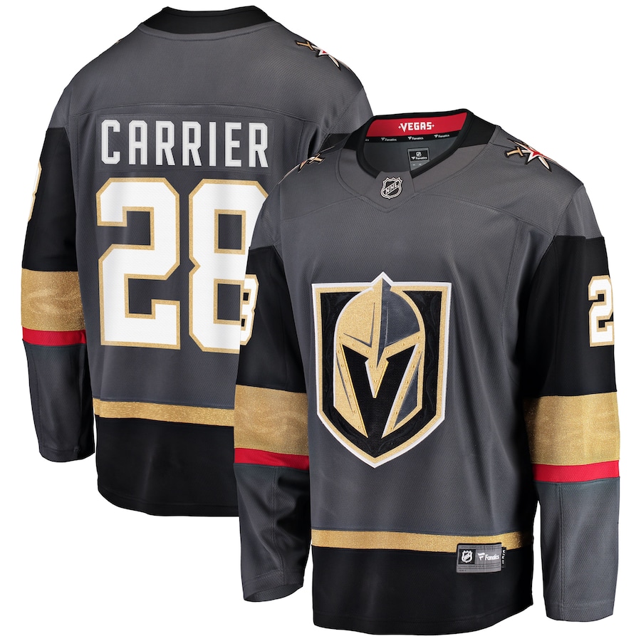 Personalized Vegas Golden Knights #28 William Carrier 2018 Stanley Cup Final Bound Breakaway Home Gray Jersey