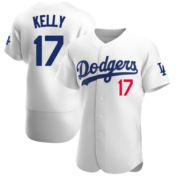 Personalized Men’s Los Angeles Dodgers #17 Joe Kelly White Flex Base Stitched Jersey