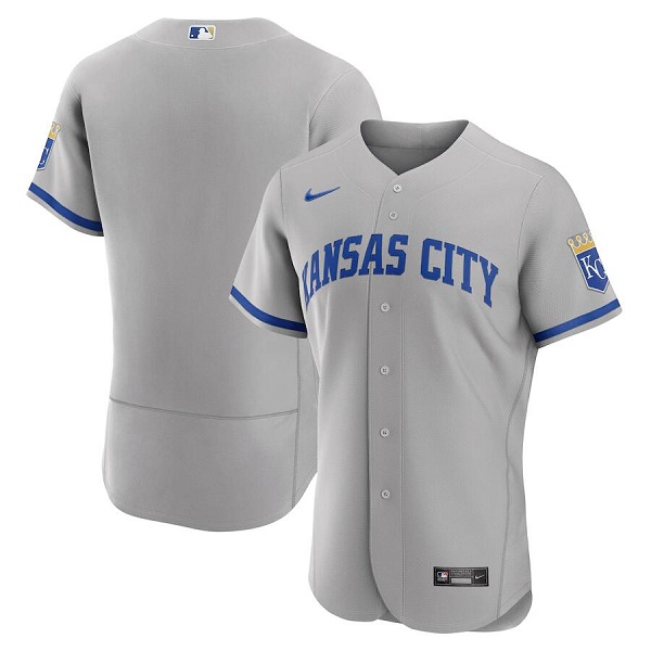 Personalized Men’s Kansas City Royals Blank Grey Flex Base Stitched Jersey