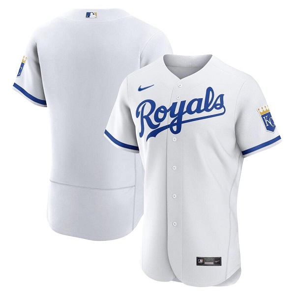Personalized Men’s Kansas City Royals Blank White Flex Base Stitched Jersey