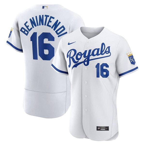 Personalized Men’s Kansas City Royals #16 Andrew Benintendi White Flex Base Stitched Jersey