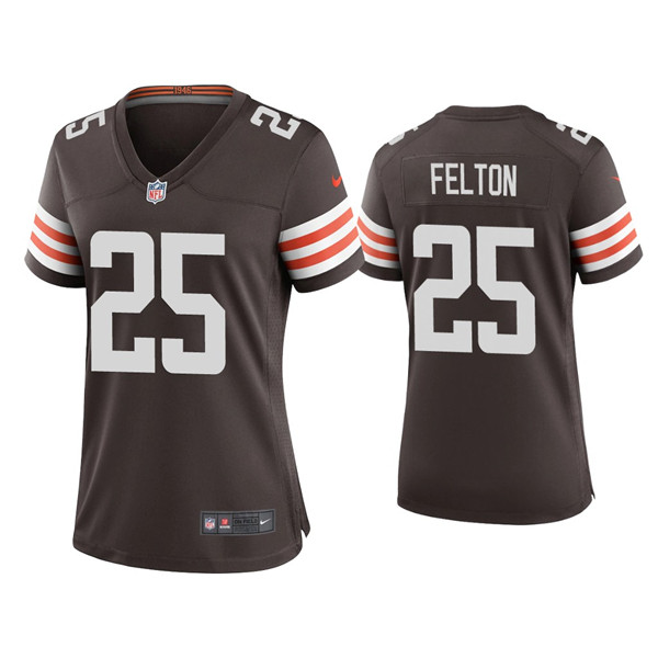 Personalized Women’s Cleveland Browns #25 Demetric Felton 2020 New Brown Stitched Jersey(Run Small)