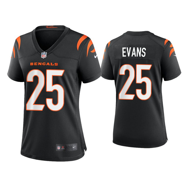 Personalized Women’s Cincinnati Bengals #25 Chris Evans 2021 New Black Limited Stitched Jersey(Run Small)