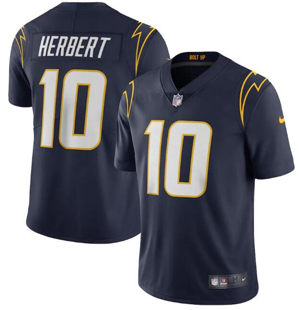 Personalized Youth Los Angeles Chargers #10 Justin Herbert Navy Untouchable Limited Stitched Jersey