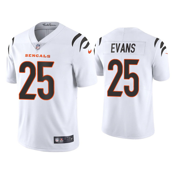 Personalized Youth Cincinnati Bengals #25 Chris Evans White Untouchable Limited Stitched Jersey