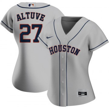 Personalized Women’s Houston Astros #27 Jose Altuve Grey Cool Base Stitched Baseball Jersey(Run Small)