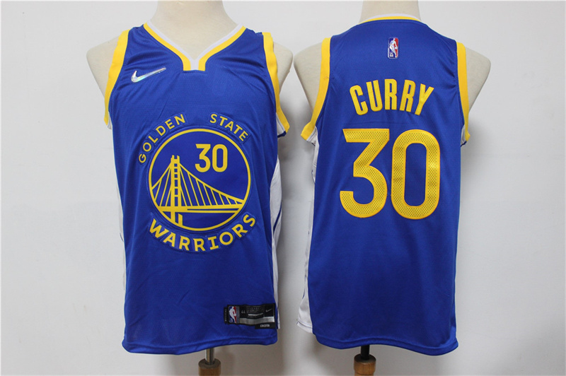 Personalized Warriors 30 Stephen Curry Blue Diamond 75th Anniversary City Edition Swingman Jersey