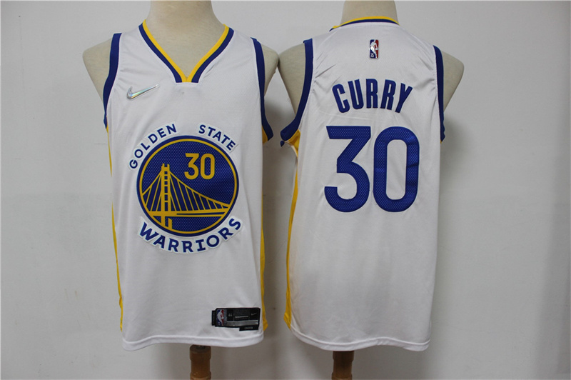 Personalized Warriors 30 Stephen Curry White Diamond 75th Anniversary City Edition Swingman Jersey