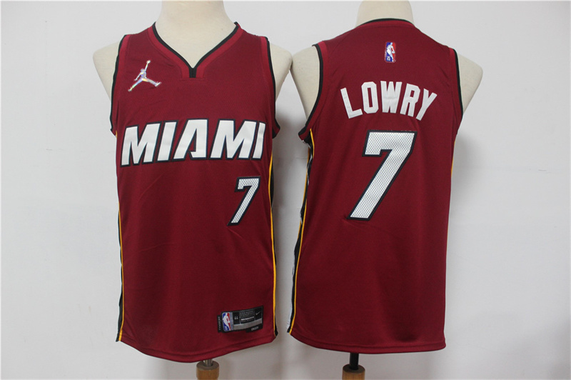 Personalized Heat 22 Kyle Lowry Red Jordan Diamond 75th Anniversary City Edition Swingman Jersey