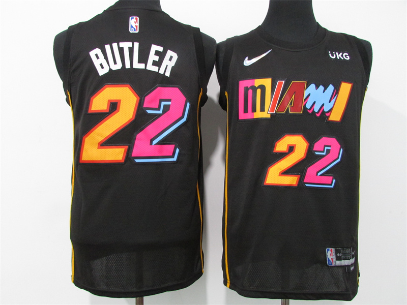 Personalized Heat 22 Jimmy Butler Black Diamond 75th Anniversary City Edition Swingman Jersey