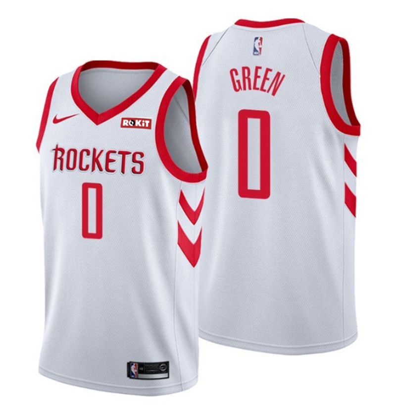 Personalized Men’s Houston Rockets #0 Jalen Green White Association Edition Stitched Jersey