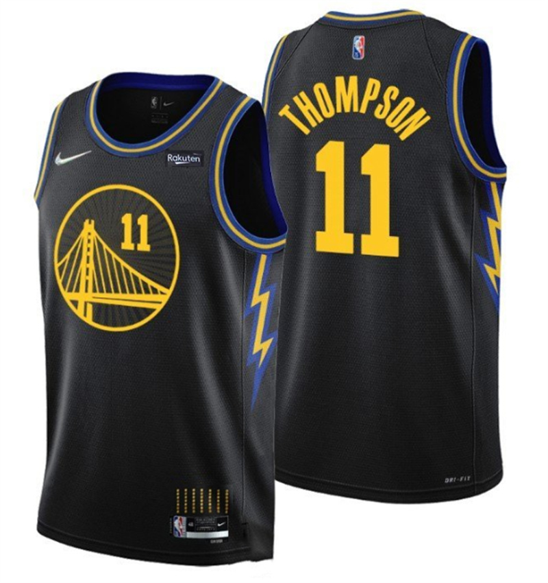 Personalized Men’s Golden State Warriors #11 Klay Thompson 75th Anniversary Black Stitched Basketball Jersey