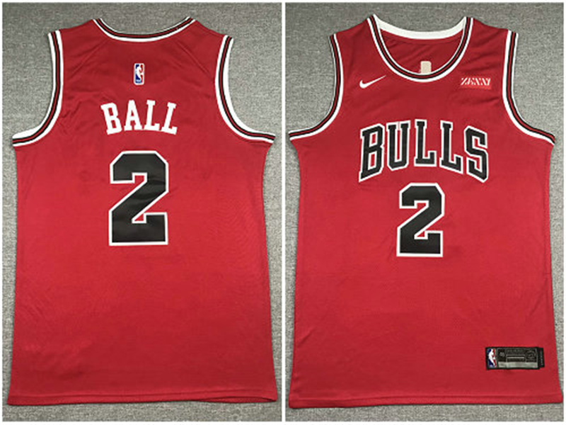 Personalized Bulls 2 Lonzo Ball Red Swingman Jersey