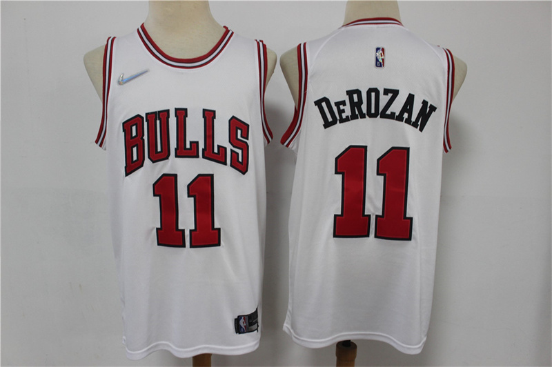 Personalized Bulls 11 DeMar DeRozan White Diamond 75th Anniversary Swingman Jersey