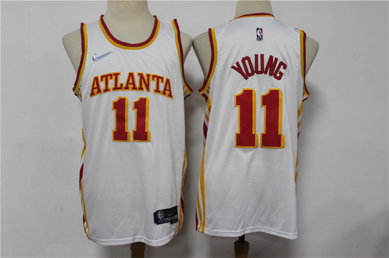 Personalized Hawks 11 Trae Young White Diamond 75th Anniversary City Edition Swingman Jersey