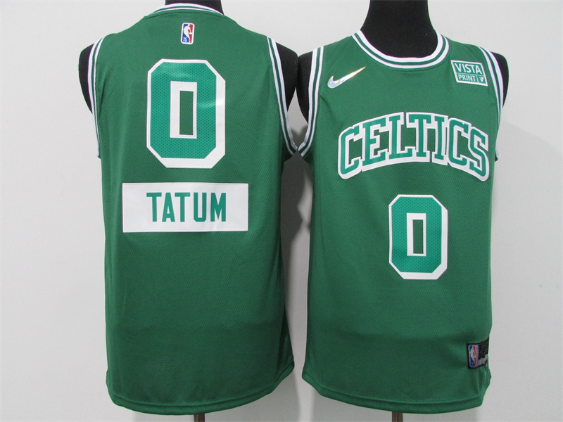 Personalized Celtics 0 Jayson Tatum Green Diamond 75th Anniversary City Edition Swingman Jersey