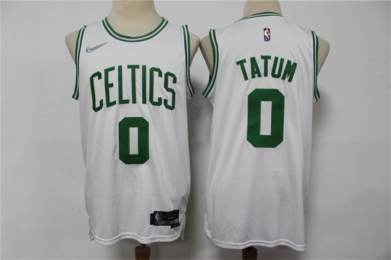 Personalized Celtics 0 Jayson Tatum White Diamond 75th Anniversary City Edition Swingman Jersey