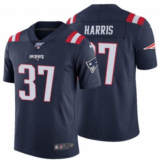 Personalized Patriots 37 Damien Harris Navy 100th Season Untouchable Limited Jersey