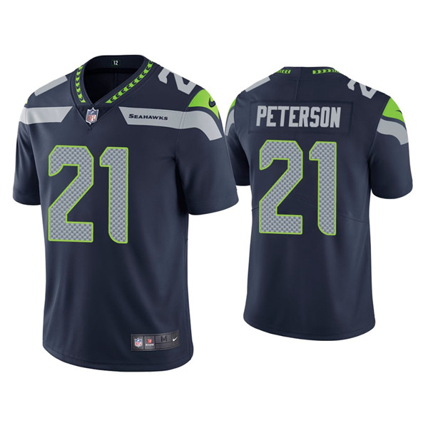 Personalized Men’s Seattle Seahawks #21 Adrian Peterson Navy Untouchable Limited Stitched Jersey