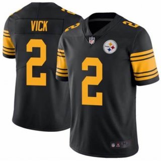 Personalized Men’s Pittsburgh Steelers #2 Michael Vick Black Color Rush Limited Stitched Jersey