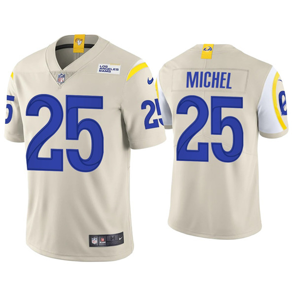 Personalized Men’s Los Angeles Rams #25 Sony Michel 2021 Bone Untouchable Limited Stitched Football Jersey
