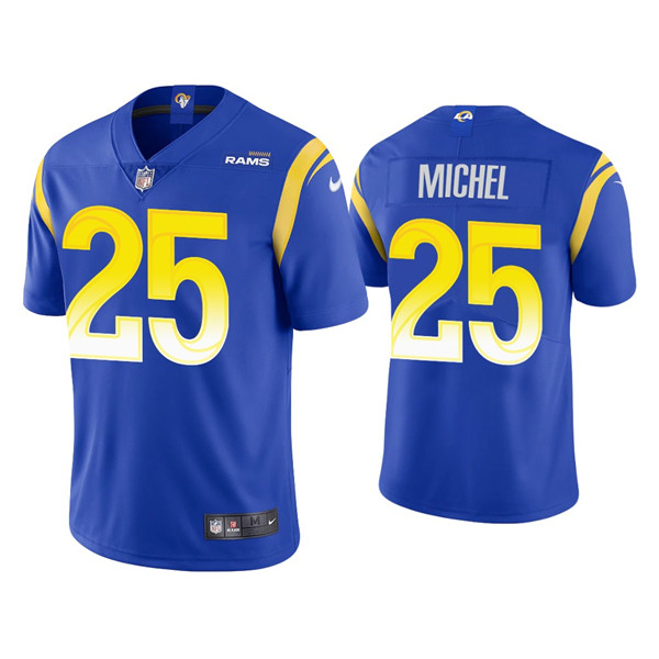 Personalized Men’s Los Angeles Rams #25 Sony Michel 2021 Royal Untouchable Limited Stitched Football Jersey