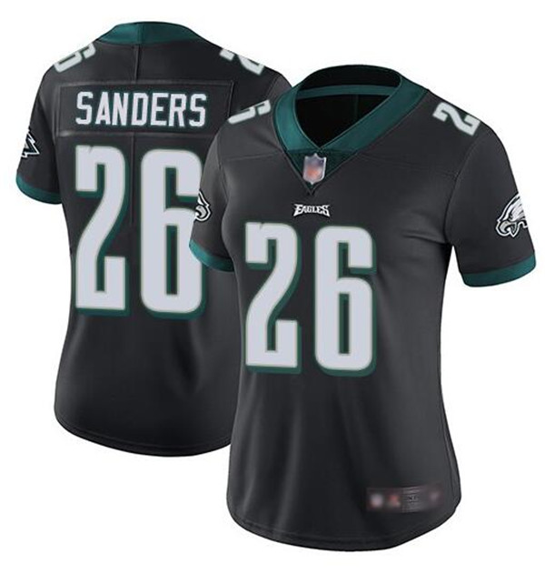 Personalized Women’s Philadelphia Eagles #26 Miles Sanders Black Untouchable Limited Stitched Football Jersey(Run Small)