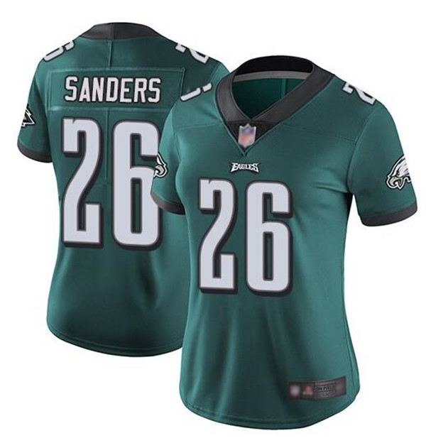 Personalized Women’s Philadelphia Eagles #26 Miles Sanders Green Untouchable Limited Stitched Football Jersey(Run Small)