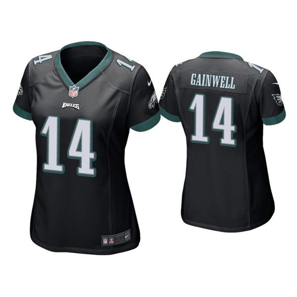 Personalized Women’s Philadelphia Eagles #14 Kenneth Gainwell Black Untouchable Limited Stitched Football Jersey(Run Small)