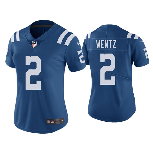 Personalized Women’s Indianapolis Colts #2 Carson Wentz Blue Untouchable Limited Stitched Jersey(Run Small)