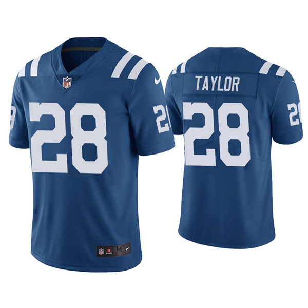 Personalized Youth Indianapolis Colts #28 Jonathan Taylor Blue Untouchable Limited Stitched Football Jersey