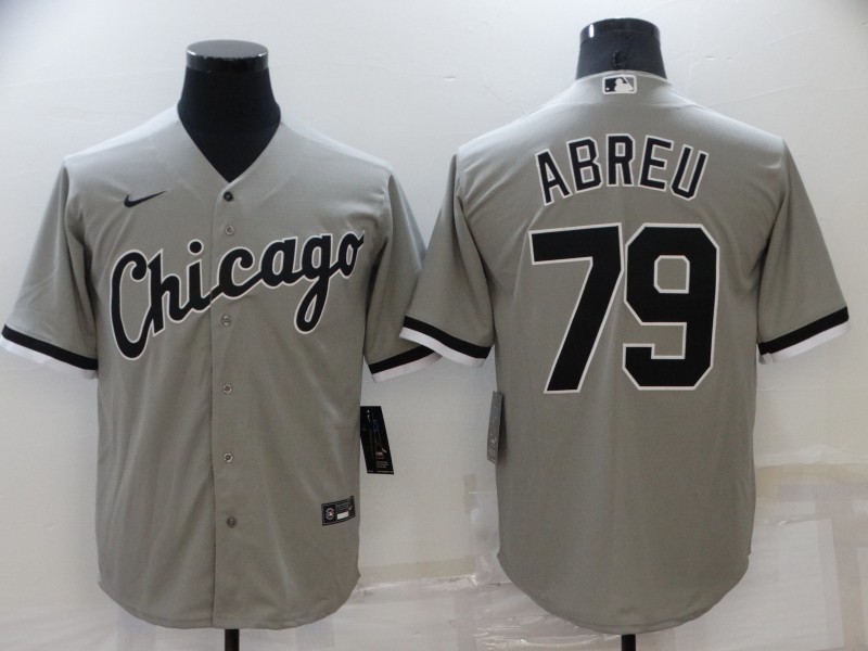Personalized Men’s Chicago White Sox #79 Jose Abreu Grey Cool Base Stitched Jersey