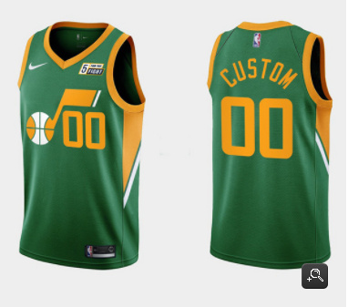 Personalized Men’s Utah Jazz Active Player Green Earned Edition Stitched Basketball Jersey