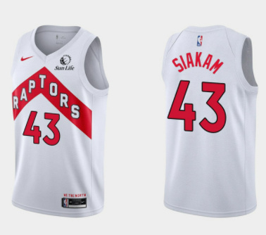 Personalized Men’s Toronto Raptors #43 Pascal Siakam 2020 21 White Swingman Stitched Basketball Jersey