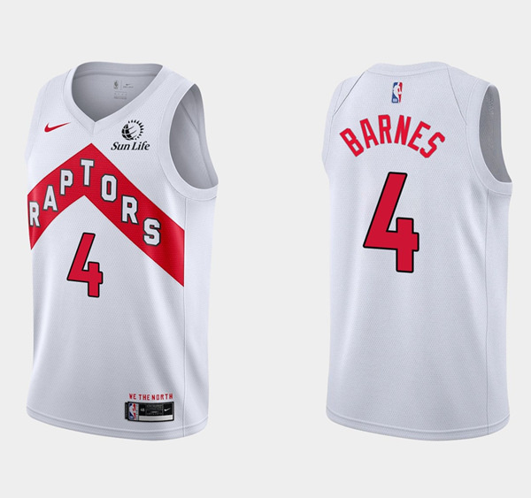 Personalized Men’s Toronto Raptors #4 Scottie Barnes White Association Edition Stitched Basketball Jersey