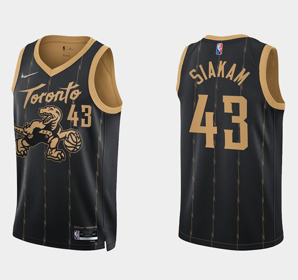 Personalized Men’s Toronto Raptors #43 Pascal Siakam 2021 22 City Edition Black 75th Anniversary Swingman Stitched Basketball Jersey