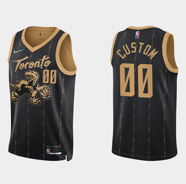 Personalized Men’s Toronto Raptors Active Player 2021 22 City Edition Black 75th Anniversary Swingman Stitched Basketball Jersey
