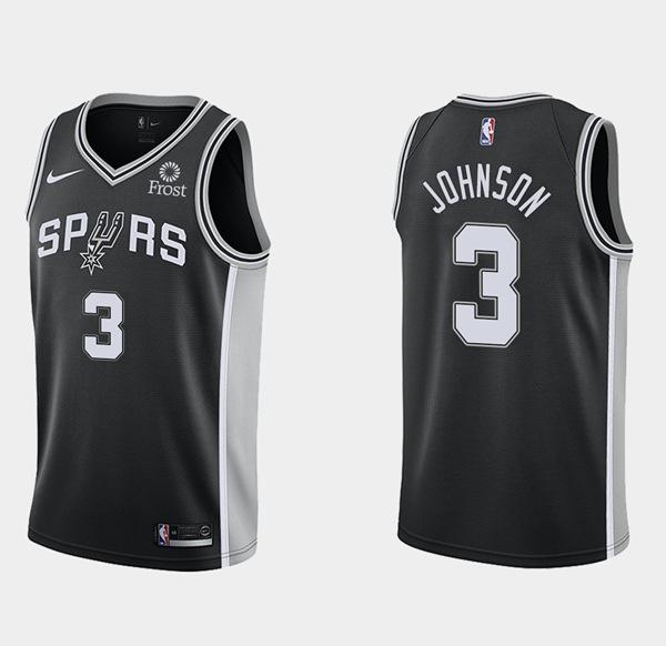 Personalized Men’s San Antonio Spurs #3 Keldon Johnson Icon Edition Black Stitched Jersey