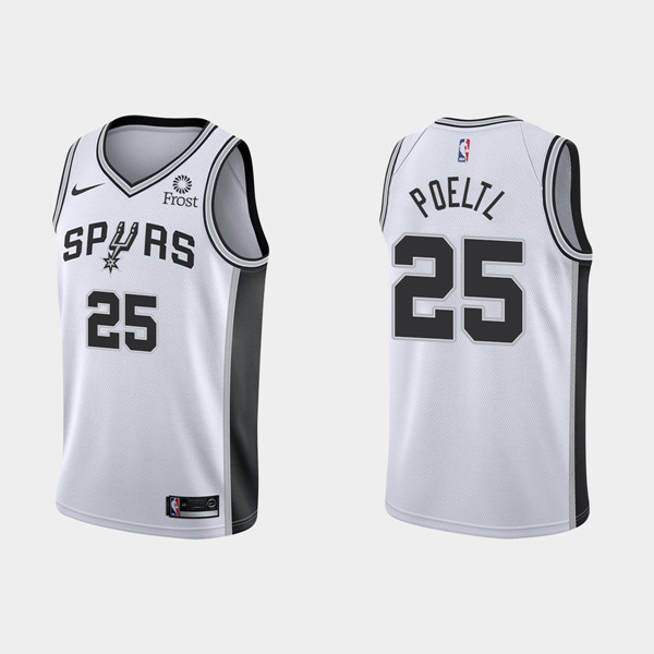 Personalized Men’s San Antonio Spurs #25 Jakob Poeltl Association Edition White Stitched Jersey