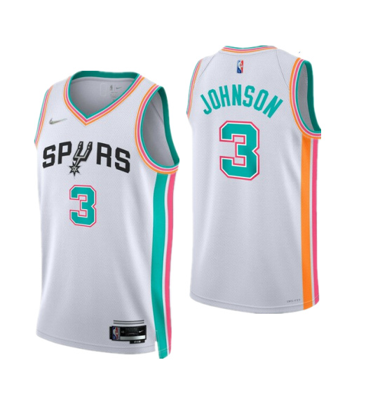 Personalized Men’s San Antonio Spurs #3 Keldon Johnson 2021 22 White City Edition Stitched Jersey